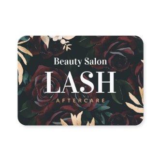 Luxury Gold Rose Lash Aftercare Card