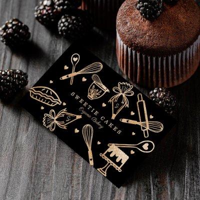 Luxury Gold Sparkle Baking Cooking Utensil Bakery