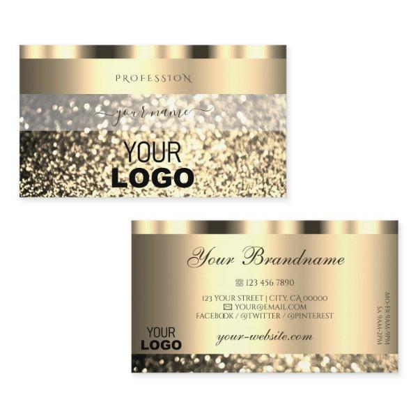 Luxury Gold Sparkling Glitter Logo Shimmery Golden