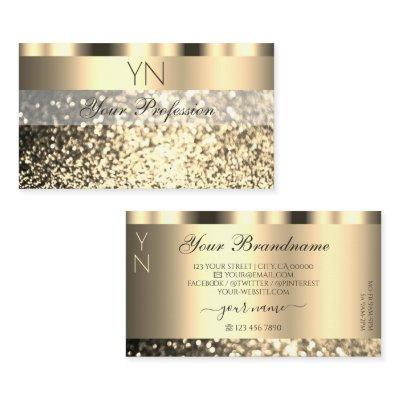 Luxury Gold Sparkling Glitter with Monogram Golden