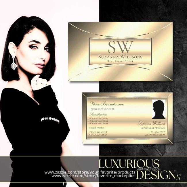 Luxury Golden Glamorous with Monogram and Photo