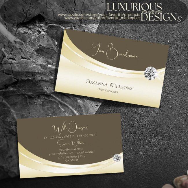 Luxury Light Gold and Brown with Sparkled Diamond