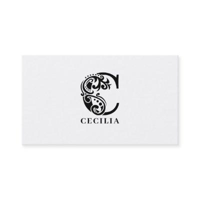 Luxury logo C in black and white