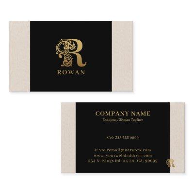 Luxury logo R in gold on black