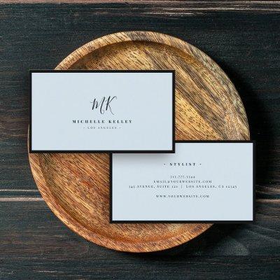 Luxury Minimal Monogram Black Blue Chic Stylish