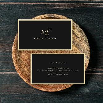 Luxury Minimal Monogram Black Chic Stylish