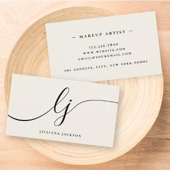 Luxury Minimal Monogram Black Ivory Simple Elegant