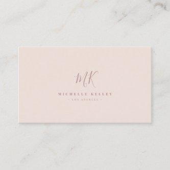 Luxury Minimal Monogram Blush Pink Rose Chic