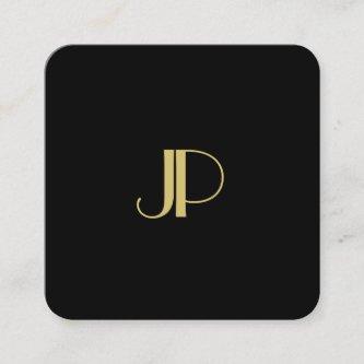 Luxury Modern Elegant Gold Monogrammed Template Square