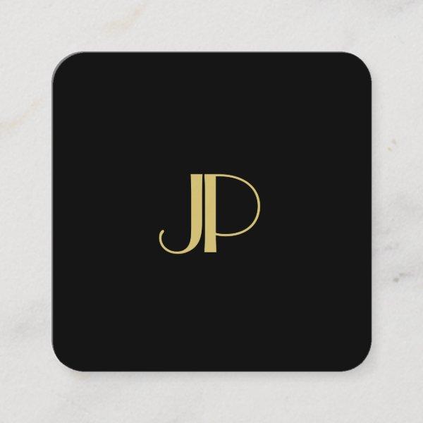 Luxury Modern Elegant Gold Monogrammed Template Square