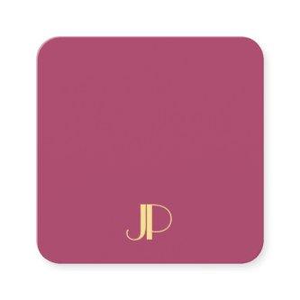 Luxury Modern Elegant Gold Monogrammed Template Square