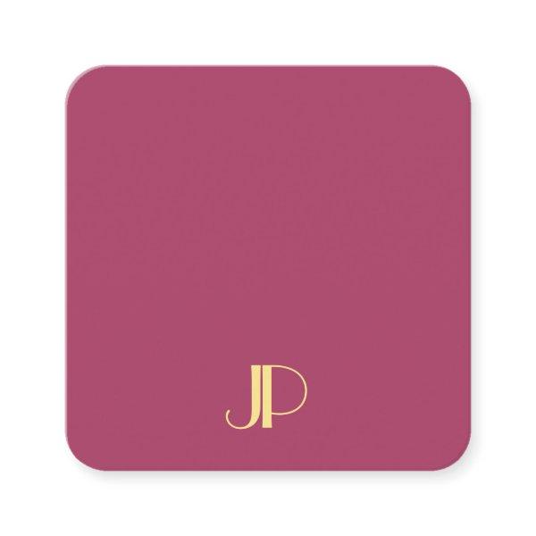 Luxury Modern Elegant Gold Monogrammed Template Square