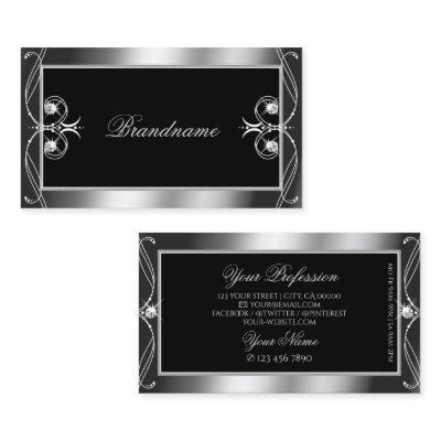Luxury Ornate Black Silver Sparkle Jewels Stylish