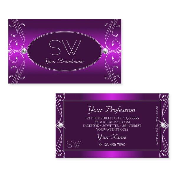 Luxury Ornate Purple Ombre Sparkle Jewels Initials