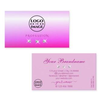 Luxury Pink Ombre Sparkling Diamonds Add Logo Luxe