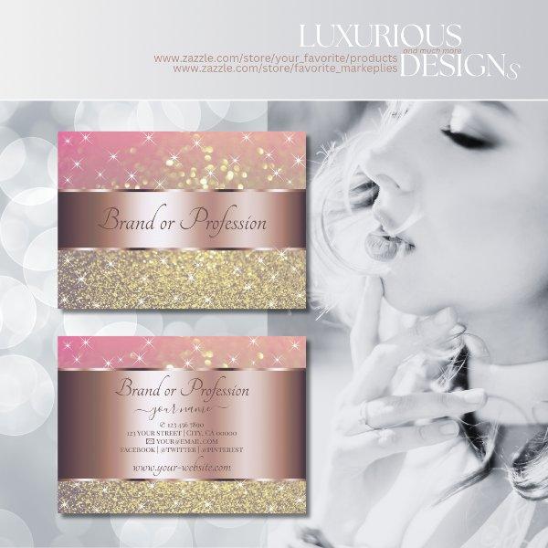 Luxury Pink Purple Gold Glitter Stars Rose Gold