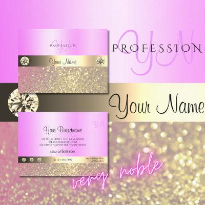 Luxury Pink Purple Gold Sparkling Glitter Monogram