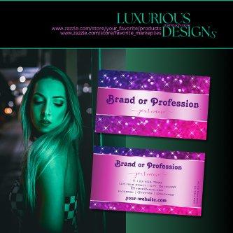 Luxury Pink Purple Gradient Glitter Stars Fancy