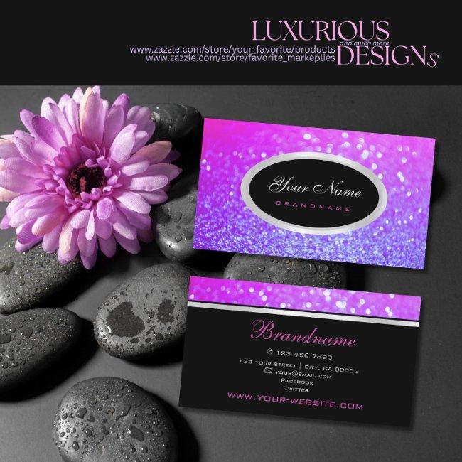 Luxury Pink Purple Gradient Sparkle Glitter Fancy
