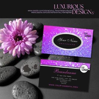 Luxury Pink Purple Gradient Sparkle Glitter Logo