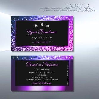Luxury Pink Purple Ombre Sparkle Glitter Diamonds