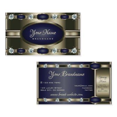 Luxury Platinum and Blue Colors with Faux Diamonds