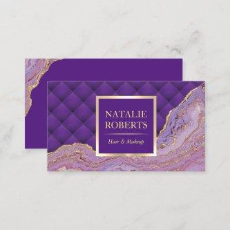 Luxury Purple & Gold Agate Luxury Beauty Salon