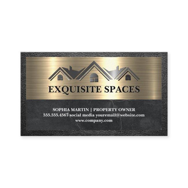 Luxury Real Estate | Gold Metallic | Leather Trim