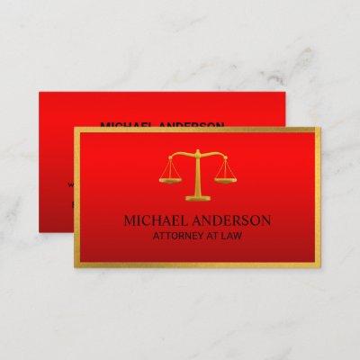 Luxury Red Lawyer Scales of Justice Gold effect