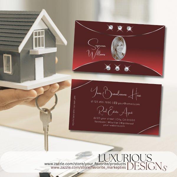 Luxury Red with Silver Decor Diamonds and Photo