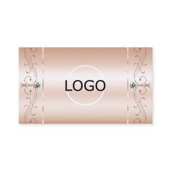 Luxury Rose Coral Squiggled Jewels Logo and Photo