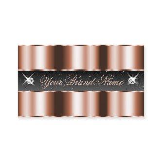 Luxury Rose Gold Black Sparkling Diamonds Stylish