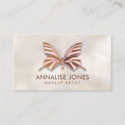 Luxury Rose Gold Butterfly on mother of pearl