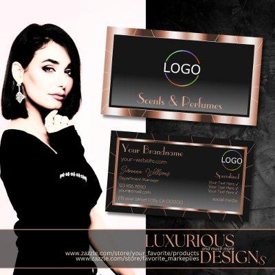 Luxury Rose Gold Cool Black Gradient with Logo