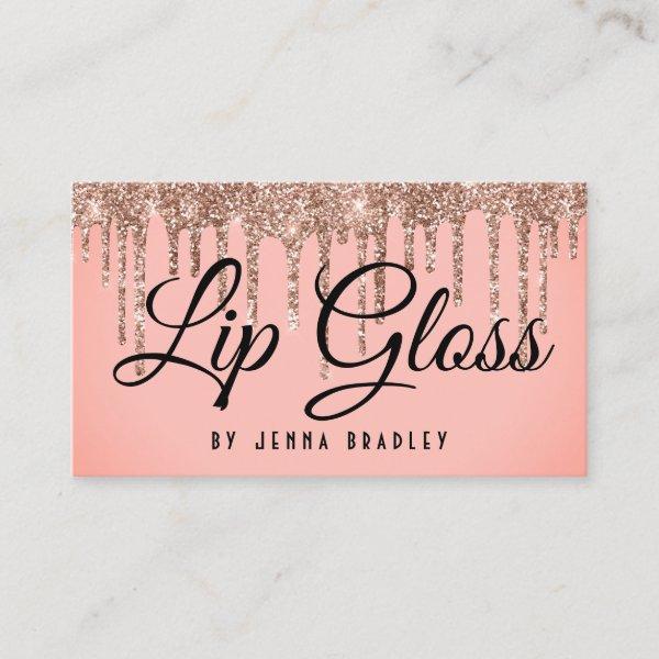 Luxury Rose Gold Glitter Drips Lip Gloss
