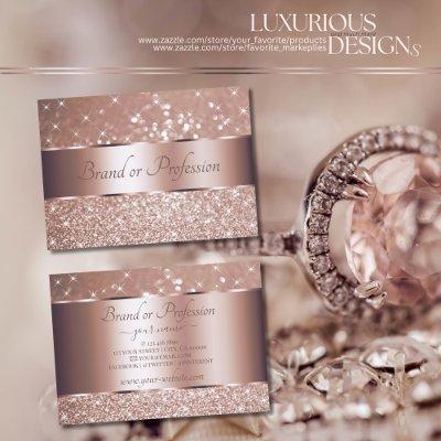 Luxury Rose Gold Glitter Sparkling Stars Elegant