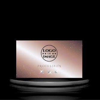 Luxury Rose Gold Silver Sparkle Diamonds with Logo