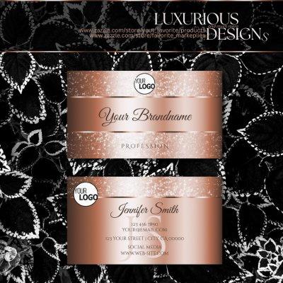 Luxury Rose Gold Sparkly Glitter Initials and Logo