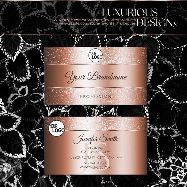 Luxury Rose Gold Sparkly Glitter Initials and Logo