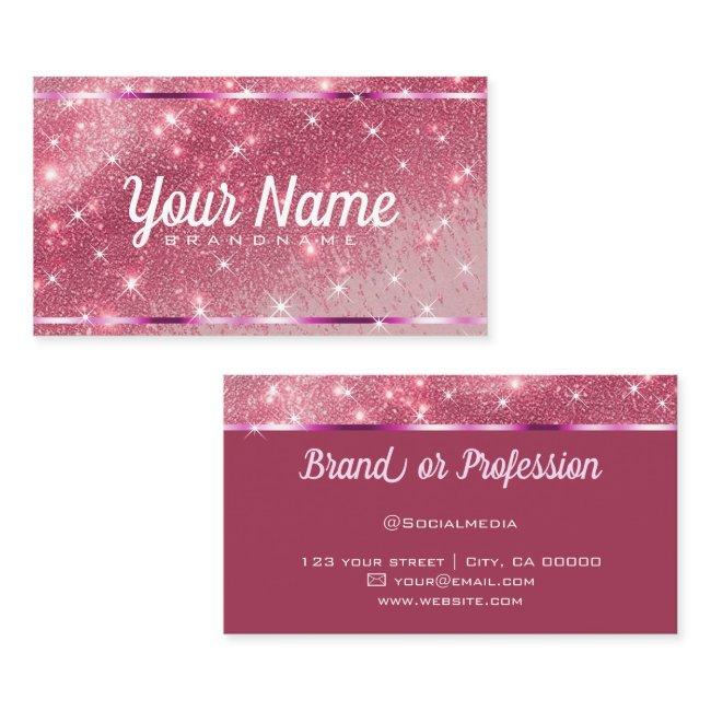Luxury Rose Pink Glitter Sand Sparkling Stars Chic