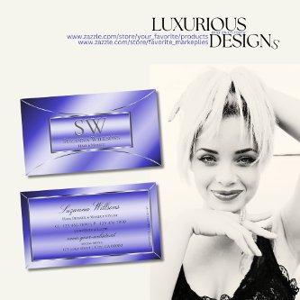 Luxury Royal Blue with Silver Decor and Monogram