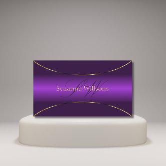 Luxury Royal Purple with Gold Border and Monogram