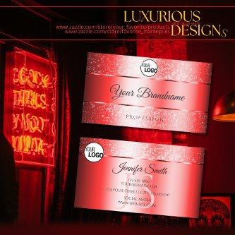 Luxury Ruby Red Sparkle Glitter Logo and Monogram