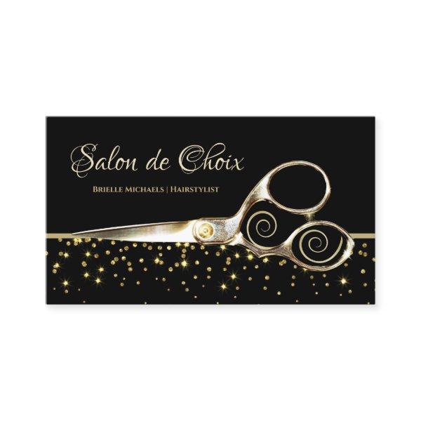 Luxury Salon Gold Sparkles Hair Stylist Scissors