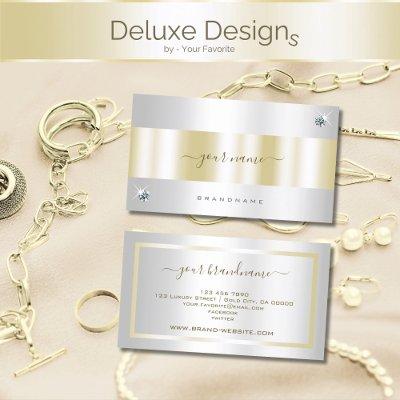 Luxury Silver and Gold with Tiny Diamond Graphic