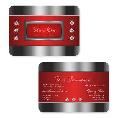 Luxury Silver and Red with Shimmery Rhinestones