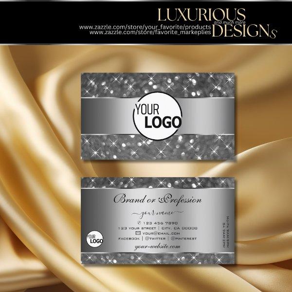 Luxury Silver Glitter Luminous Stars and Logo Chic
