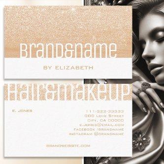 Luxury Silver Glitter Rain Peach Orange White Glam