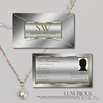 Luxury Silver Gold Decor with Monogram and Photo