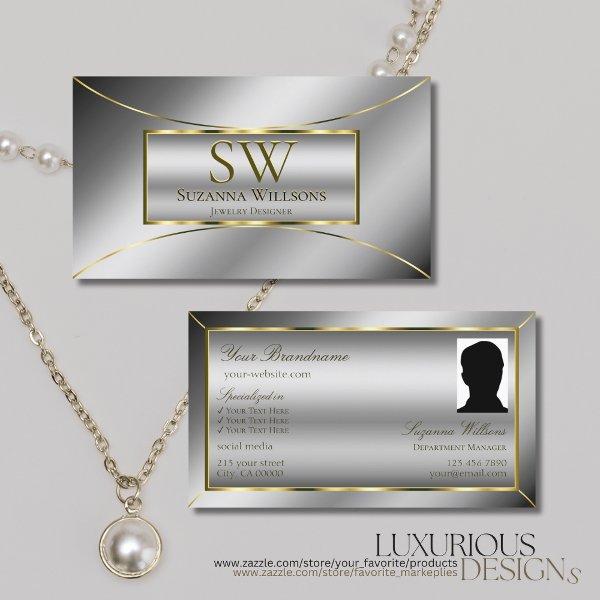 Luxury Silver Gold Decor with Monogram and Photo